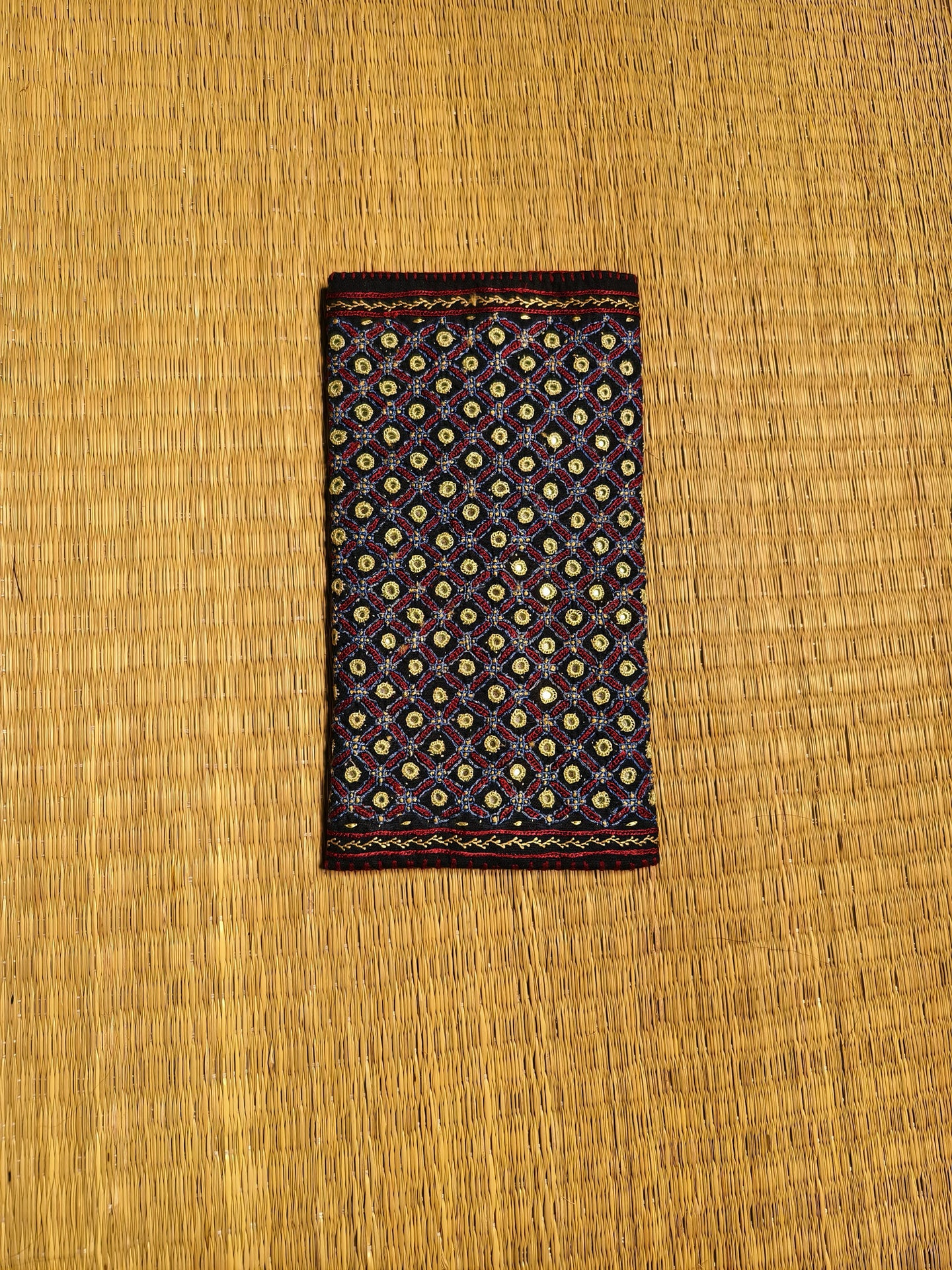 Black Blue Kutch Hand-Embroidered Spec Case